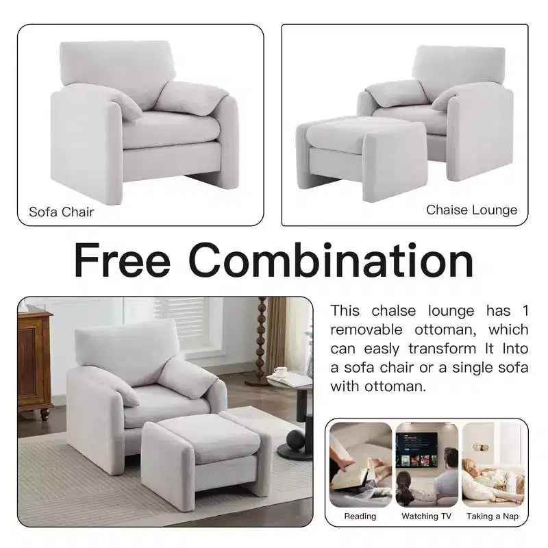 Pouff ultra-confortable en velours chenille Hyleory pour chambre, salon, nurserie