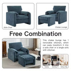 Pouff ultra-confortable en velours chenille Hyleory pour chambre, salon, nurserie