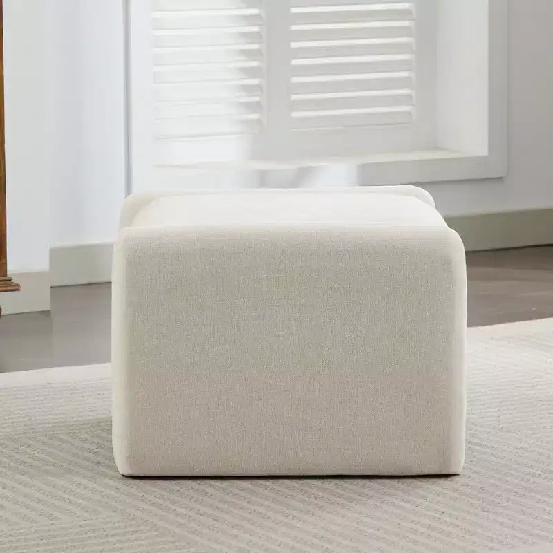 Pouff ultra-confortable en velours chenille Hyleory pour chambre, salon, nurserie