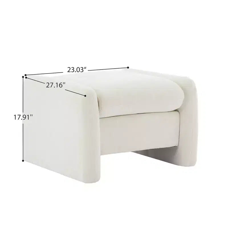 Pouff ultra-confortable en velours chenille Hyleory pour chambre, salon, nurserie