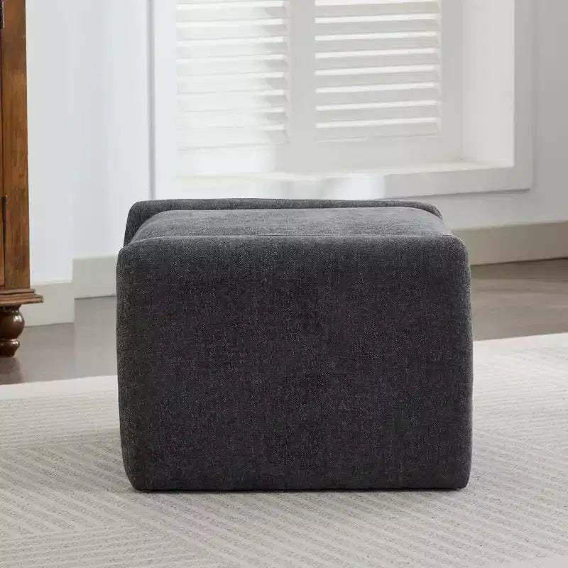 Pouff ultra-confortable en velours chenille Hyleory pour chambre, salon, nurserie