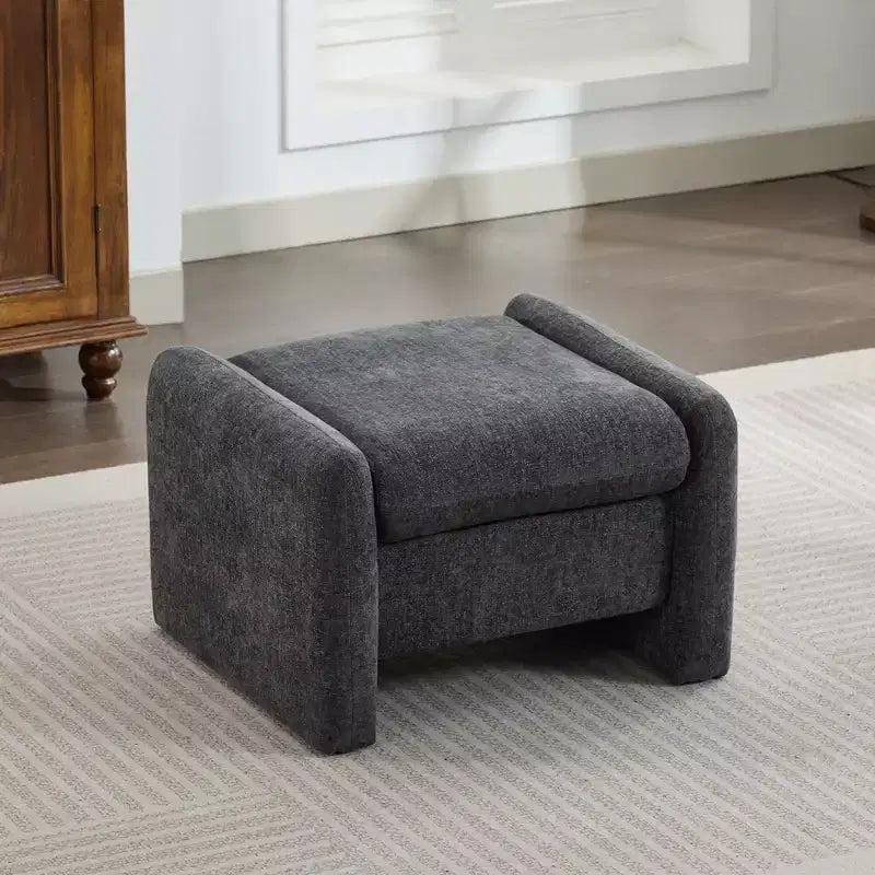 Pouff ultra-confortable en velours chenille Hyleory pour chambre, salon, nurserie