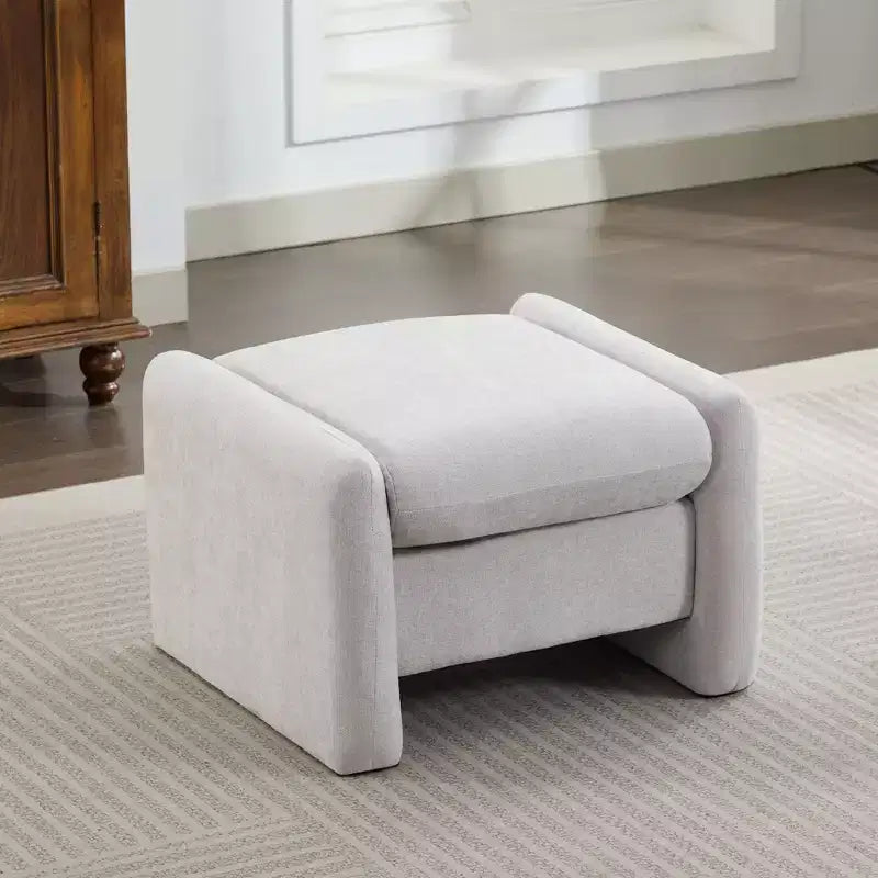 Pouff ultra-confortable en velours chenille Hyleory pour chambre, salon, nurserie