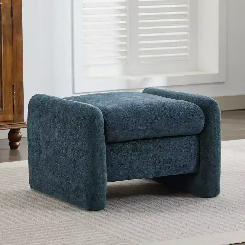 Pouff ultra-confortable en velours chenille Hyleory pour chambre, salon, nurserie