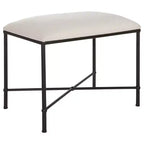 Banc Uttermost Avenham 24 po de largeur, en tissu blanc, petit