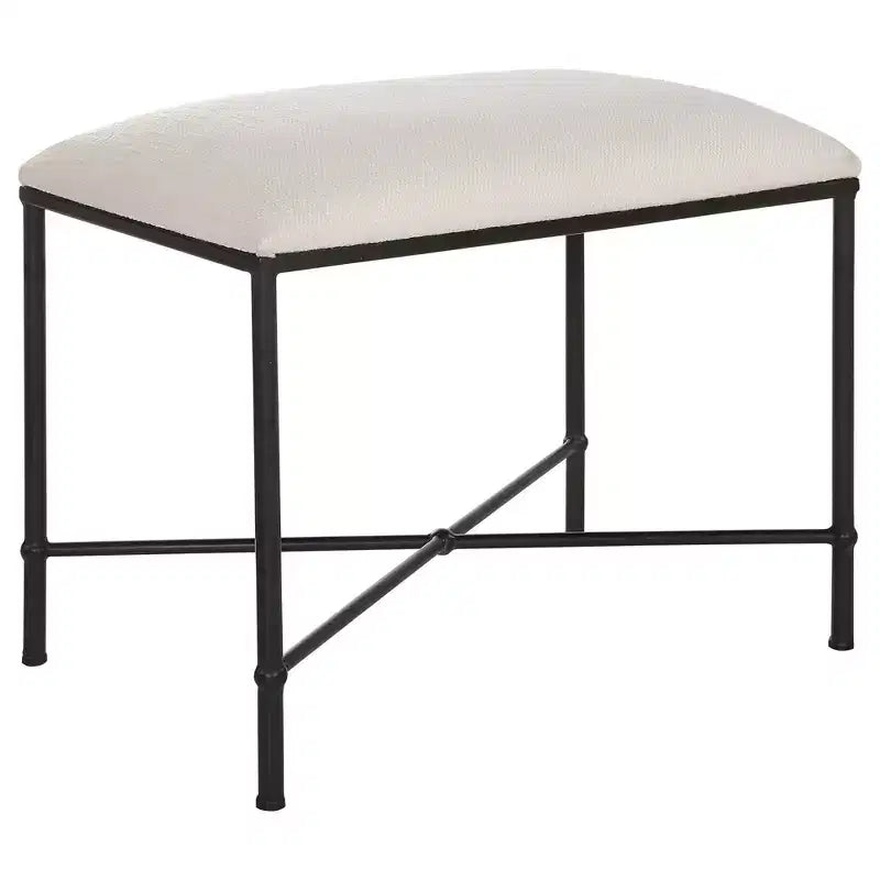 Banc Uttermost Avenham 24 po de largeur, en tissu blanc, petit