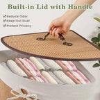 Costway Panier à Linge d'Angle en Bambou, Sac de Rangement, Poubelle en Tissu de Bambou