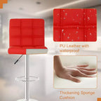 FDW Lot de 2 tabourets de bar réglables en hauteur, pivotants, avec assise en cuir PU et cadre en métal chromé