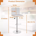 FDW Lot de 2 tabourets de bar réglables en hauteur, pivotants, avec assise en cuir PU et cadre en métal chromé