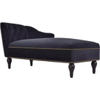 Whisen Canapé de salon en velours 58'', chaise longue à droite, canapé de salon convertible avec garniture cloutée et pieds solides