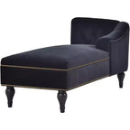 Whisen Canapé de salon en velours 58'', chaise longue à droite, canapé de salon convertible avec garniture cloutée et pieds solides