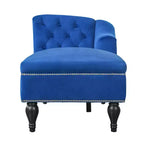 Whisen Canapé de salon en velours 58'', chaise longue à droite, canapé de salon convertible avec garniture cloutée et pieds solides