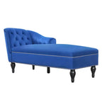 Whisen Canapé de salon en velours 58'', chaise longue à droite, canapé de salon convertible avec garniture cloutée et pieds solides