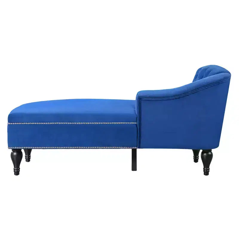 Whisen Canapé de salon en velours 58'', chaise longue à droite, canapé de salon convertible avec garniture cloutée et pieds solides