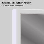 Miroir de salle de bain moderne à cadre blanc : Surdimensionné, en aluminium, mural, vertical/horizontal