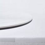 MAYEERTY Table Basse 80 cm Doré et Blanc Table Tulipe Table de Salon Pied Central Style Mid-Century