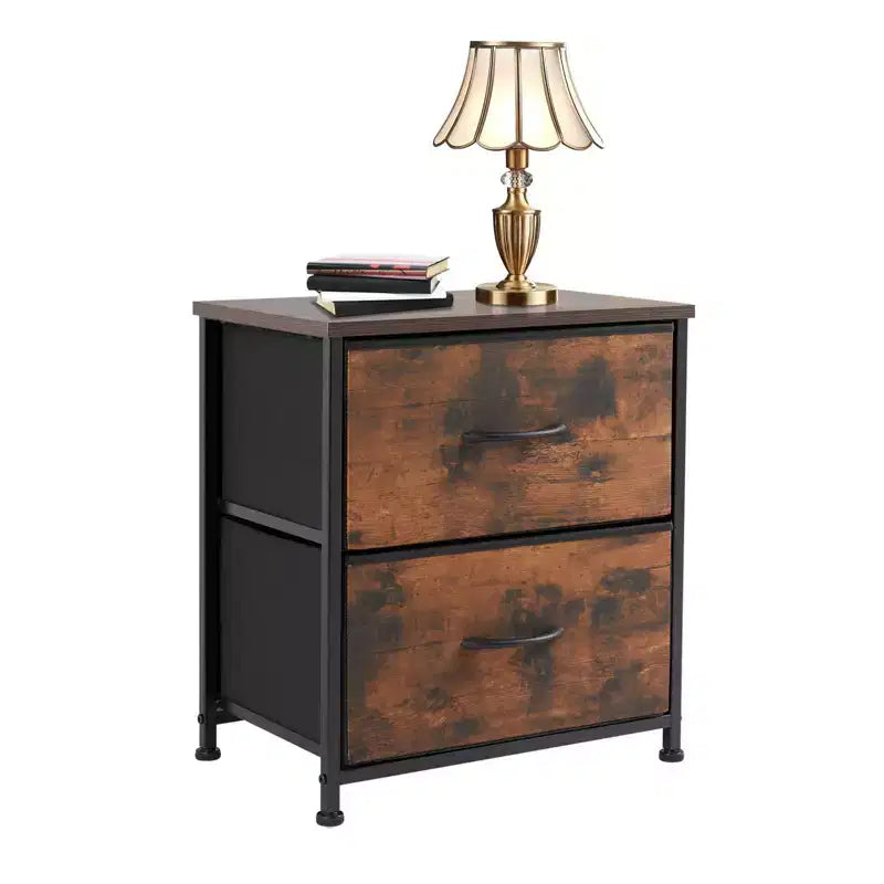 Commode à structure métallique avec plateau en bois : 7 tiroirs