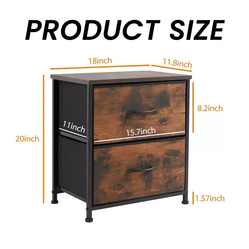 Commode à structure métallique avec plateau en bois : 7 tiroirs