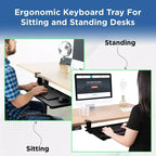Uncaged Ergonomics KT4 Plateau de clavier ergonomique coulissant sous le bureau, fixation par pince, noir