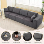 Canapé modulable 137 Sectional Couch Cloud moderne linéaire avec méridienne, tissu velours côtelé, aucun assemblage requis, canapé-lit convertible à compression