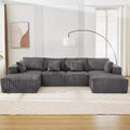 137 Sectional Couch Cloud Modular Modern U-Shaped Sofa with Chaise Lounge, Corduroy Fabric, No Assembly Required