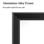 Miroir de salle de bain moderne 48x32 à cadre noir : surdimensionné, en aluminium, mural, vertical/horizontal