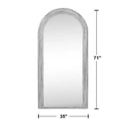 Miroir psyché en bois massif style escalier blanchi 180x90x4cm