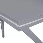Lit mezzanine gaming double/complet, cadre en bois avec bureau et LED, gris - ModernLuxe