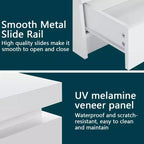 Table de Chevet Hommpa LED Moderne Haute Brillance avec 2 Tiroirs