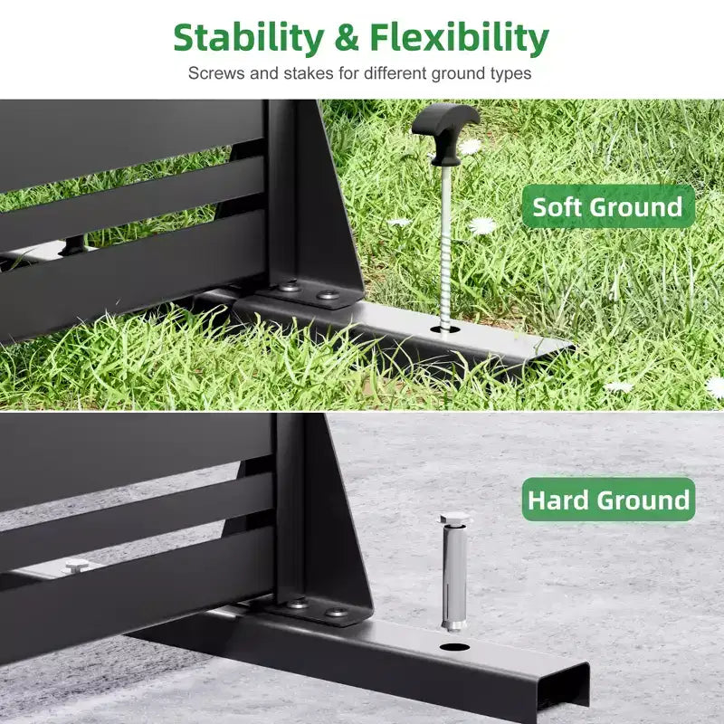 Jardinière rectangulaire en métal noir avec treillis et paravent 72 H35W Dovelina pour terrasse de café, jardin et balcons