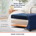 Pouf de rangement carré en lin Ornavo Home de 38 cm avec pieds