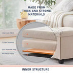 Pouf de rangement carré en lin Ornavo Home de 38 cm avec pieds