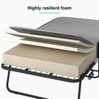 Mjkone Lit Pliant avec Matelas, Lit d'Appoint Portable, Lit de Camp, Lit d'Appoint Rembourré