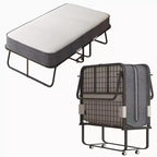 Mjkone Lit Pliant avec Matelas, Lit d'Appoint Portable, Lit de Camp, Lit d'Appoint Rembourré