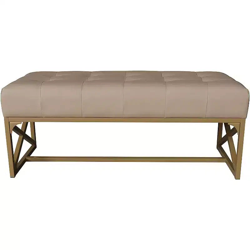 Banc moderne en similicuir eHemco, 102 cm, doré