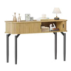 Console étroite cannelée de 47 po avec tiroirs, tables d'entrée étroites avec rangement et étagères
