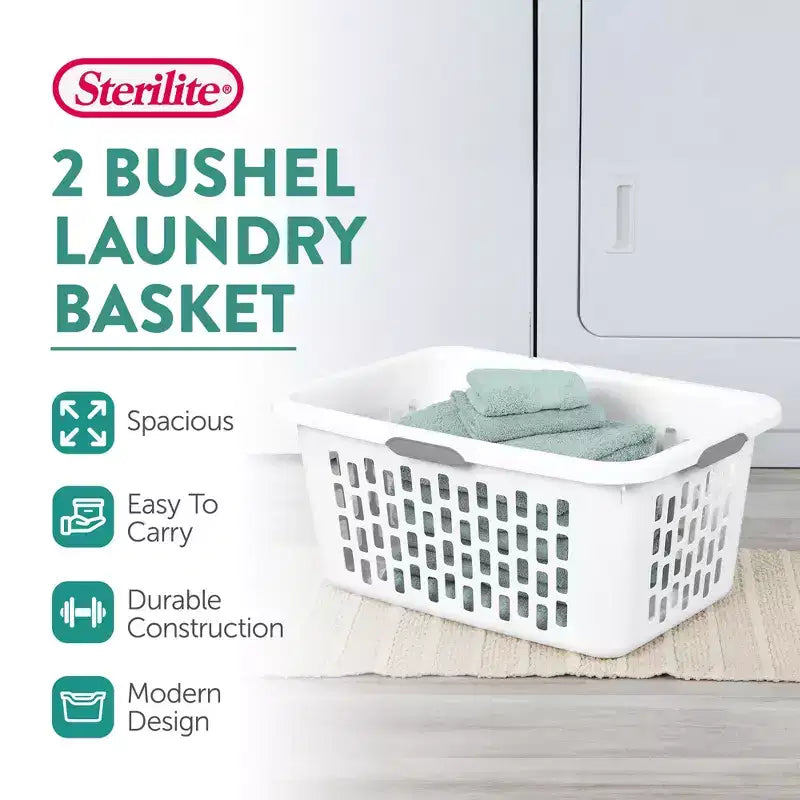 Panier à linge Sterilite, Panier à linge en plastique avec poignées