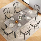 Table de salle à manger de ferme pour 6-8 personnes, table de cuisine rustique industrielle, sans chaises