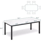 Table de salle à manger de ferme pour 6-8 personnes, table de cuisine rustique industrielle, sans chaises