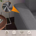 Canapé sectionnel en velours côtelé à rayures de 96 pouces, canapé sectionnel surdimensionné moderne en forme de L, pour salon, appartement, studio