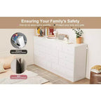 Commode à 12 tiroirs pour chambre, commode en bois de 155 cm, commodes hautes avec rails métalliques lisses, pour salon, couloir