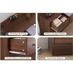 Commode à 12 tiroirs pour chambre, commode en bois de 155 cm, commodes hautes avec rails métalliques lisses, pour salon, couloir
