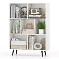 Costway 7/8/10/10 Cube 31.5/39.5/47/55 Bookcase with 4/5 Metal Legs 2 Anti-tip Devices Display Cabinet Rack