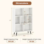 Bibliothèque Costway 7/8/10/10 cubes 80/100/120/140 cm avec 4/5 pieds en métal et 2 dispositifs anti-basculement, meuble de rangement