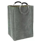Panier à linge en velours côtelé Evideco French Home Goods 55L vert sauge