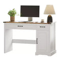47 Inch Farmhouse Executive Desk, Rustic Home Office Desk with Drawers Storage, Wood Computer Desk Writing Workstation for Home Office & Study
