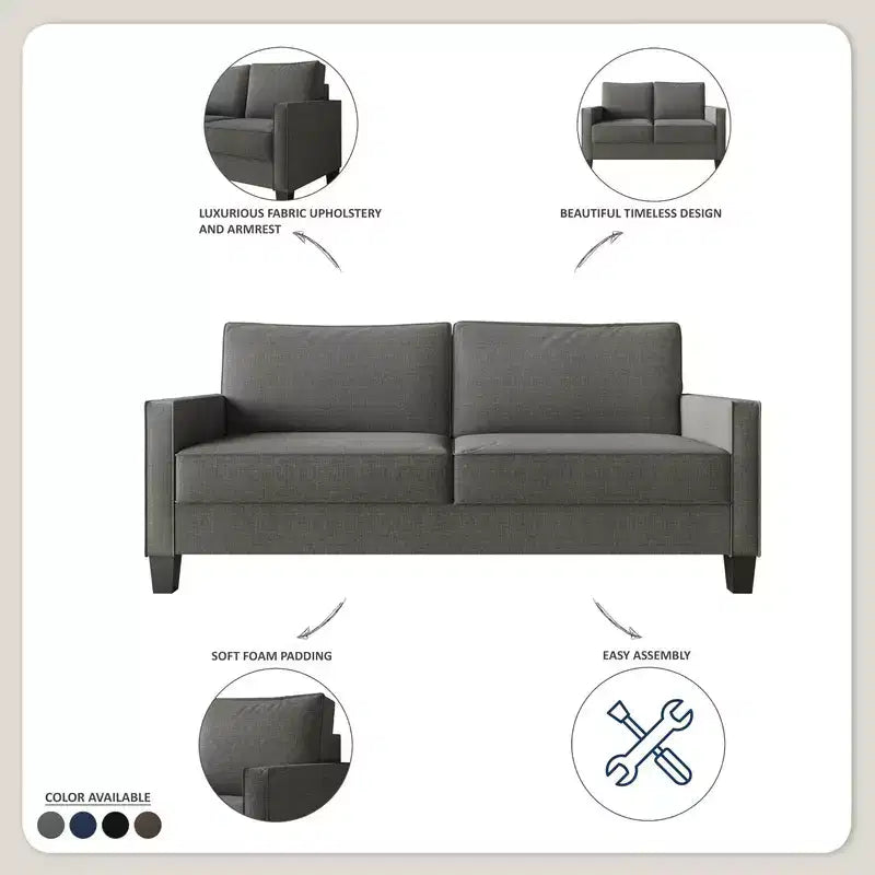 Causeuse à accoudoirs carrés Marcia Home Design
