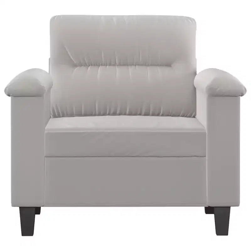 vidaXL Fauteuil gris clair Tissu microfibre, métal, contreplaqué Compact