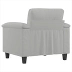 vidaXL Fauteuil gris clair Tissu microfibre, métal, contreplaqué Compact