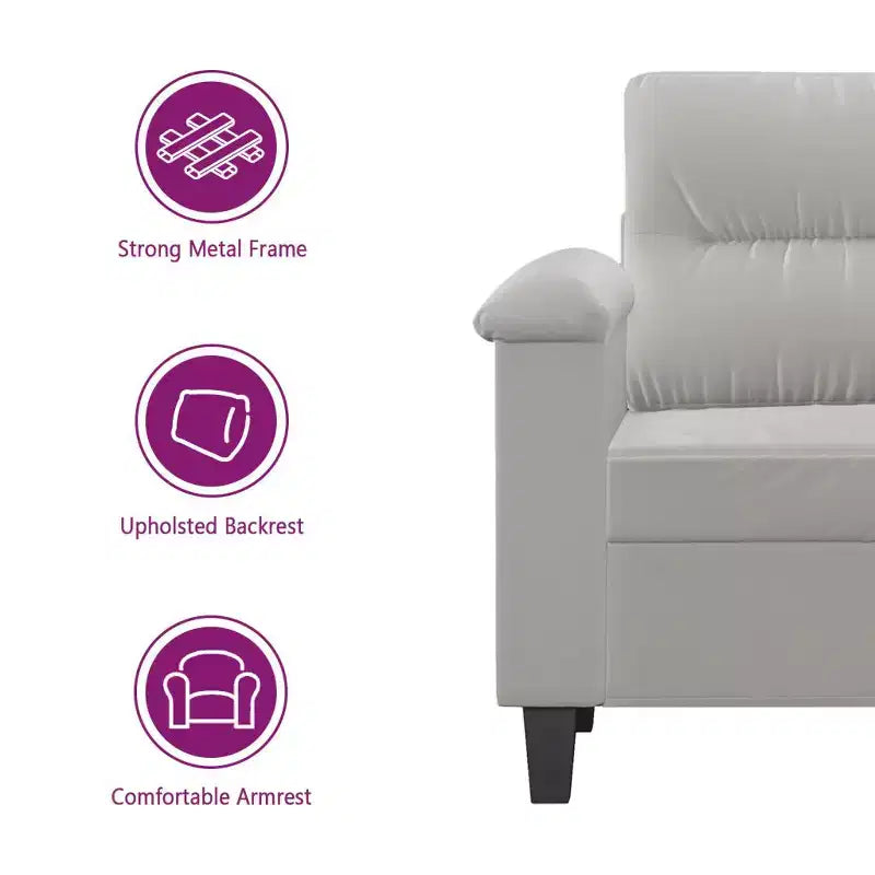 vidaXL Fauteuil gris clair Tissu microfibre, métal, contreplaqué Compact